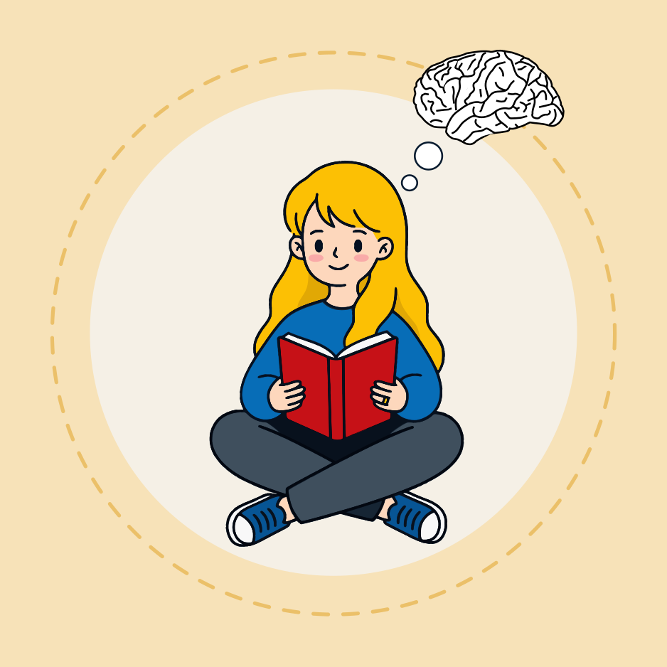 Reading Girl Illustration